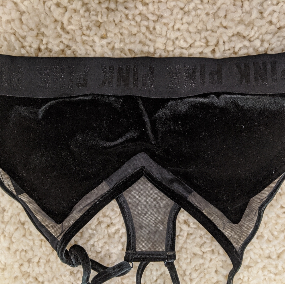 Pink suede sports bra